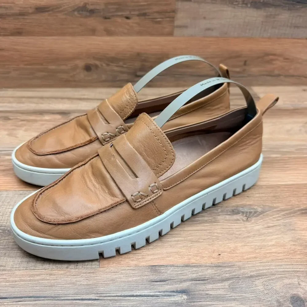 Vionic Women's size  9 Comfortable  Loafer Camel Leather shoes